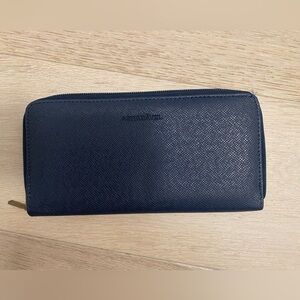 Agradavel Navy Blue Textured Vegan Leather Long Wallet NWOT